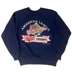 Vtg 1987 World Series Twins Single Stitch Sweatshirt